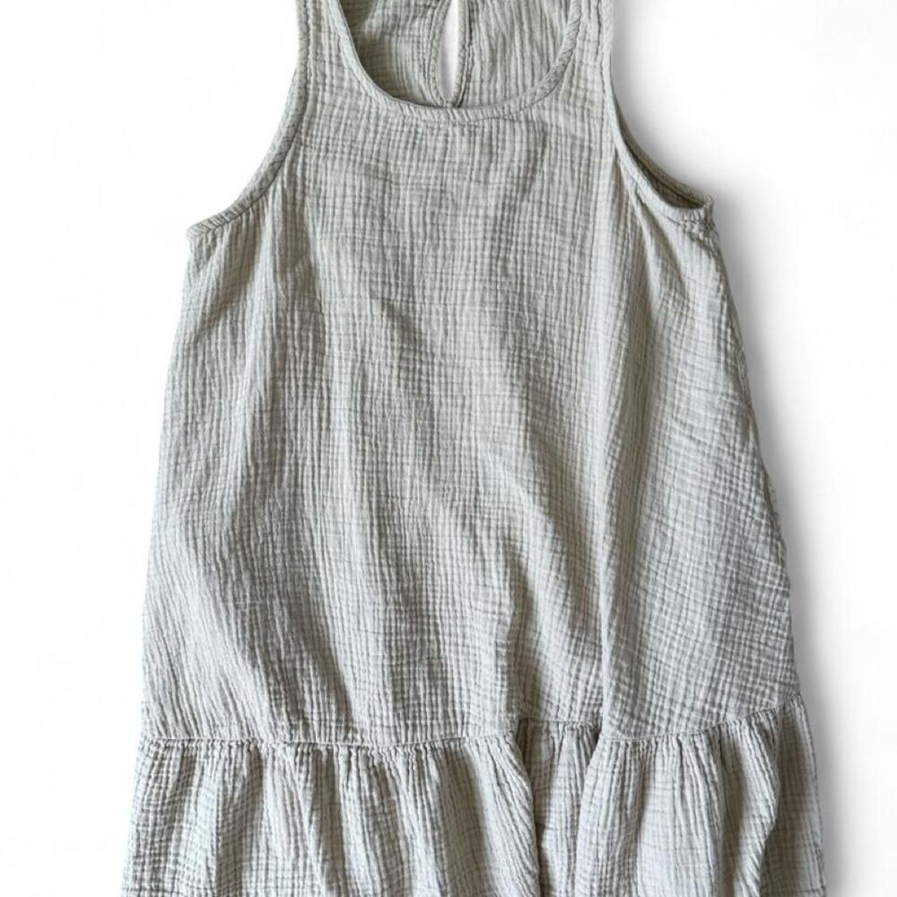 Burt’s Bees Baby Organic Cotton Gauze Sleeveless Dress Size S Beige
